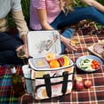 thumbnail image 5 of FORMRS Insulated Cooler Bag 24 Cans Capacity Soft Leakproof Lunch Box with Side Pockets, Floral Orange, 5 of 7