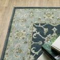 thumbnail image 4 of 3' X 5' Teal Blue Ivory Green And Grey Oriental Power Loom Stain Resistant Area Rug, 4 of 10