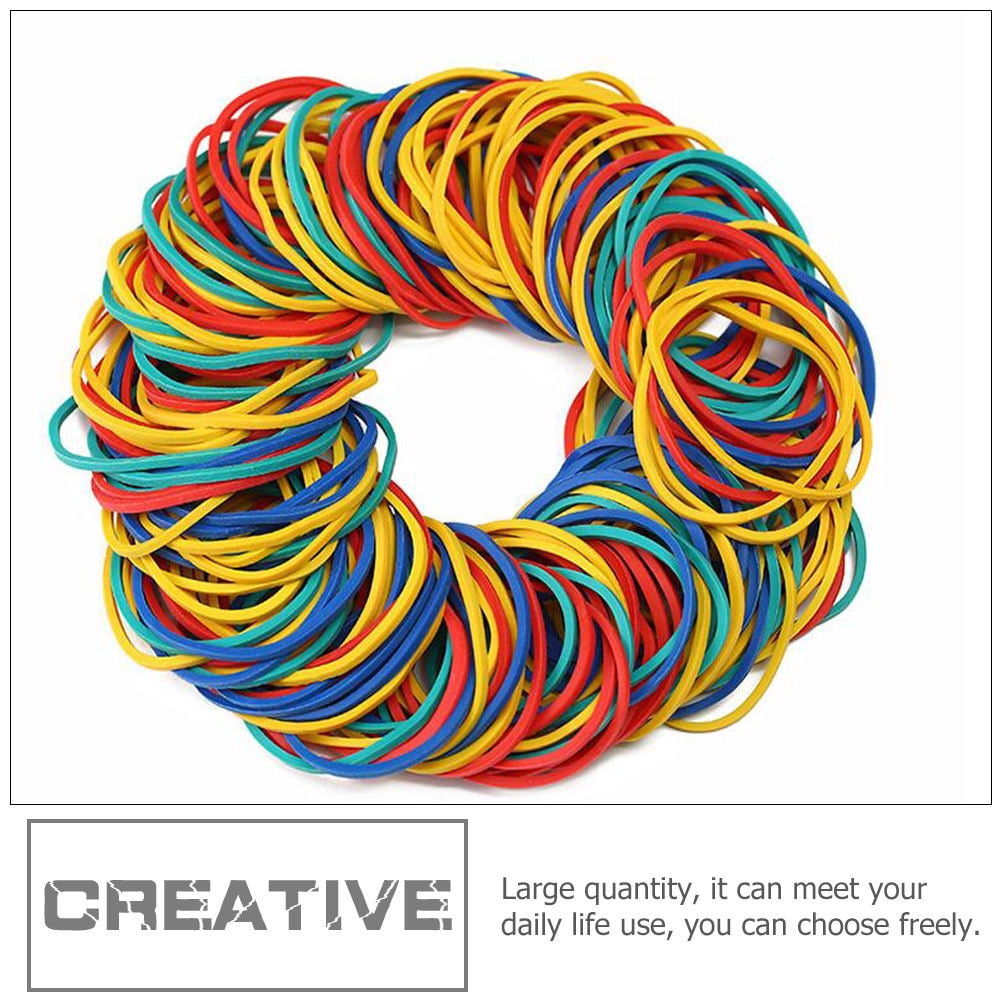 Luxshiny Assorted Color Rubber Bands, Strong Elastic Natural Rubber, Versatile Office and Home Use, 100 Count Colorful Bands