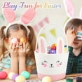 thumbnail image 7 of LITERRA Easter Bunny Basket，Empty Egg Basket With Handles，Baby Gift Basket For Nursery，Laundry，Toys，8L, 7 of 7