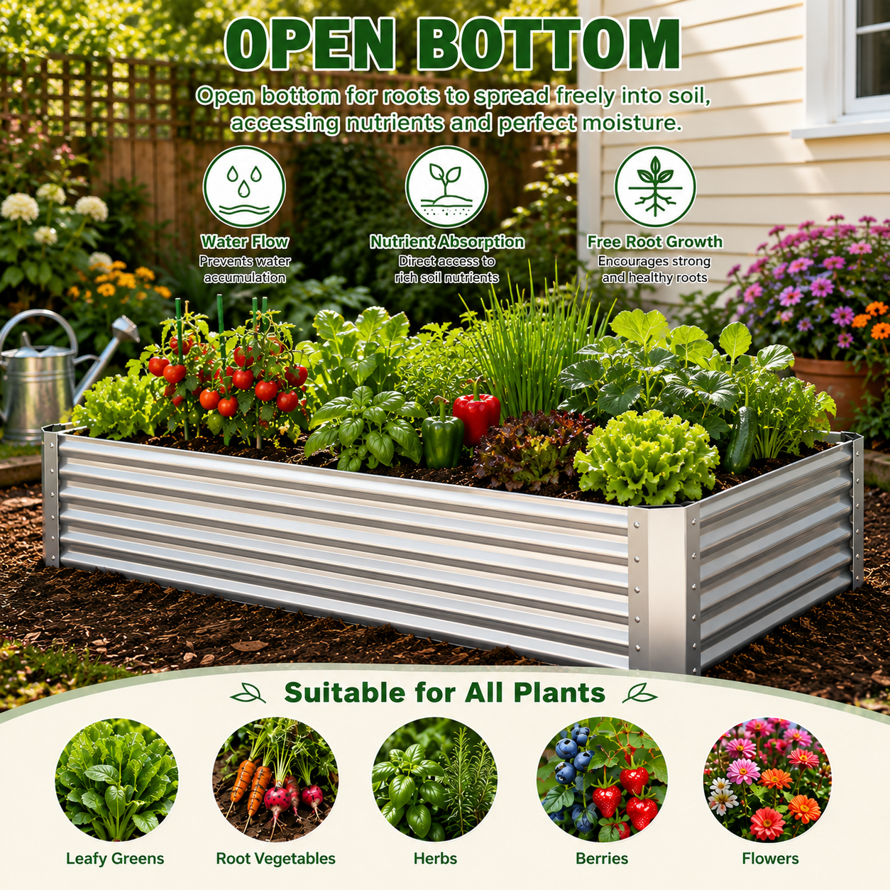 Galvanized Raised Garden Beds Outdoor 1 Pack 8×2×2ft UNTIMATY Metal Raised Garden Bed for Gardening Gifts, Galvanized Steel Planter Box for Vegetables, Silver