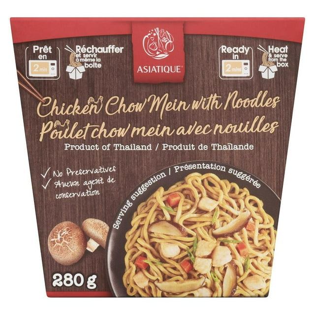 Asiatique Poulet chow mein avec nouilles 280 g Repas