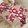 thumbnail image 2 of Ambesonne Maroon Table Runner & Placemats, Blossoming Dahlia Flowers, Placemat 4 pcs + Runner 14"x72", Maroon Pale Peach Rose, 2 of 2