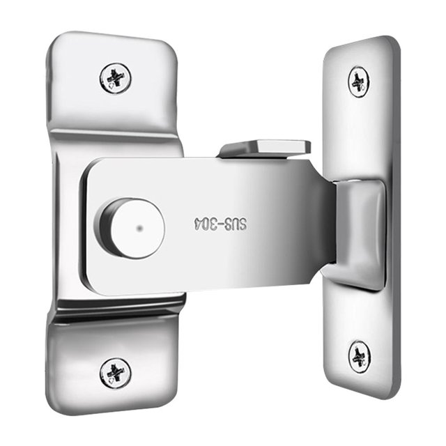 Cerradura de puerta corrediza de ángulo recto de seguridad con pestillo de acero inoxidable de 90 grados (L)