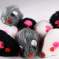thumbnail image 4 of Cat Toys | Mixed Bulk Bag of 10 Play Mice with Rattling Noise |2 Color Pack Black and White, 4 of 7