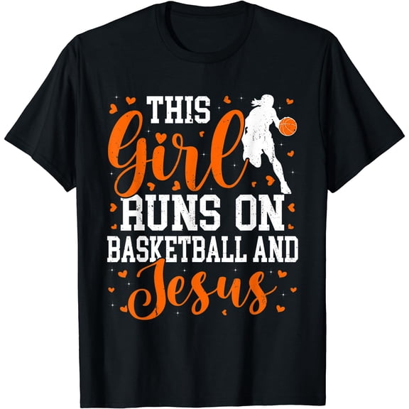 Christian Funny Basketball Girls Women Game Day T-Shirt Black Small