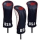 thumbnail image 4 of Juego de 3 fundas protectoras bordadas para cabezas de palos de golf de poliuretano, accesorios y funda para equipo. negro, 4 of 8