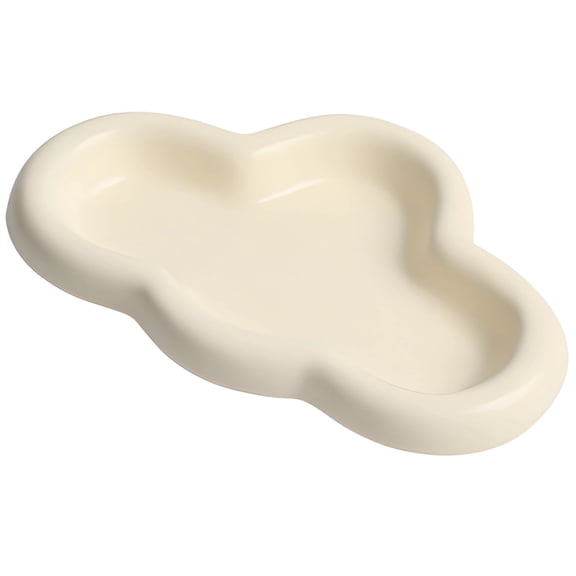 Cloud-Shaped Ceramic Jewelry Tray – Cute Matte Yellow Trinket Dish, 8.5" x 5.5" Ring Holder & Vanity Organizer, Small Decorative Catch-All for Bedroom, Bathroom or Dresser