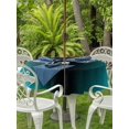 thumbnail image 3 of Outdoor Table Cloth with Umbrella Hole and Zipper, Teal Black Ombre Waterproof Round Tablecloth 60 Inch, Gradient Contemporary Abstract Art Washable Table Cover for Outside Party Patio Picnic, 3 of 8
