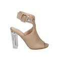 thumbnail image 2 of New Women Wild Diva Morris-64 Peep Toe Grommet Ankle Cuff Lucite Block Heel Mule, 2 of 5