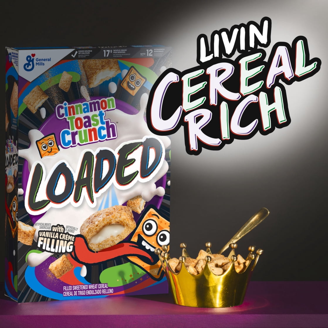 Cinnamon Toast Crunch Loaded Cereal, Made with Whole Grain, Family Size, 15.1 oz