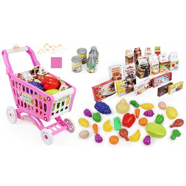 Kitchen Connection Toy Shopping Cart Playset Pink Walmart Com Walmart Com