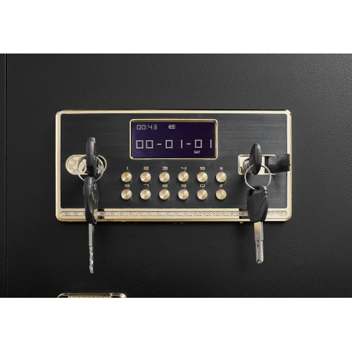 Solid Alloy Steel Office Hotel Home Safe, Security Digital Safes Box with Electronic Keypad, Spare Key, Smart Alert, Mute Mode, Anti-Theft Safe for Document Money Valuable