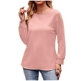 thumbnail image 2 of Patlollav Pntutb Womens Blouses,Ladies Casual Solid Color Long Sleeve Shirts, 2 of 7