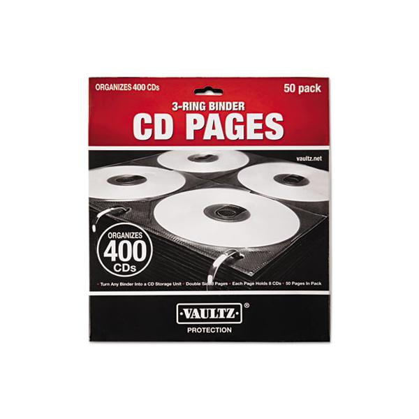 Two-Sided CD Refill Pages for Three-Ring Binder, 8 Disc Capacity, Clear/Black, 50/Pack Two-Sided CD Refill Pages for Three-Ring Binder, 8 Disc Capacity, Clear/Black, 50/Pack