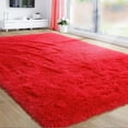 thumbnail image 5 of SUSUZI 5' x 7' Shaggy Area Rug, 2" Thick Ultra Plush Fluffy Carpet with Non-Slip PVC Backing, Red Modern Soft Rug for Bedroom Living Room Kids Room, 5 of 6