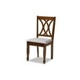 thumbnail image 3 of Baxton Studio Sefa Modern and Contemporary Grey Fabric Upholstered and Walnut Brown Finished Wood 5-Piece Dining Set, 3 of 7
