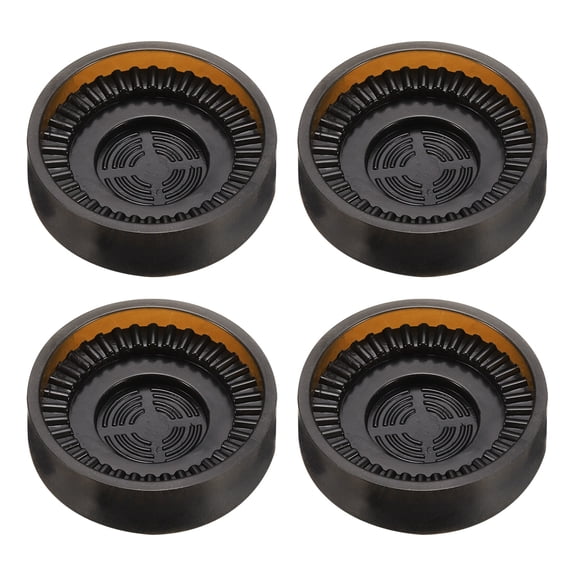 Uxcell 4pcs Round Rubber Furniture Caster Cups with Felt Pad, Brown (Fit for 0.8 - 1.6 Inch)