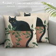 thumbnail image 3 of Orinice Cute Cat Graphic Decorative Throw Pillow Cover for Home Couch Living Room Bed Sofa - High-Quality Pillow Case 1PC 18x18in, 3 of 5
