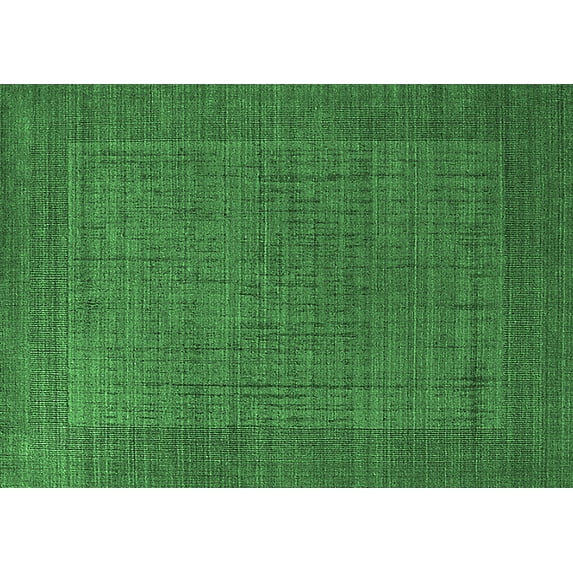 Ahgly Company Indoor Rectangle Oriental Emerald Green Industrial Area Rugs, 5' x 8'