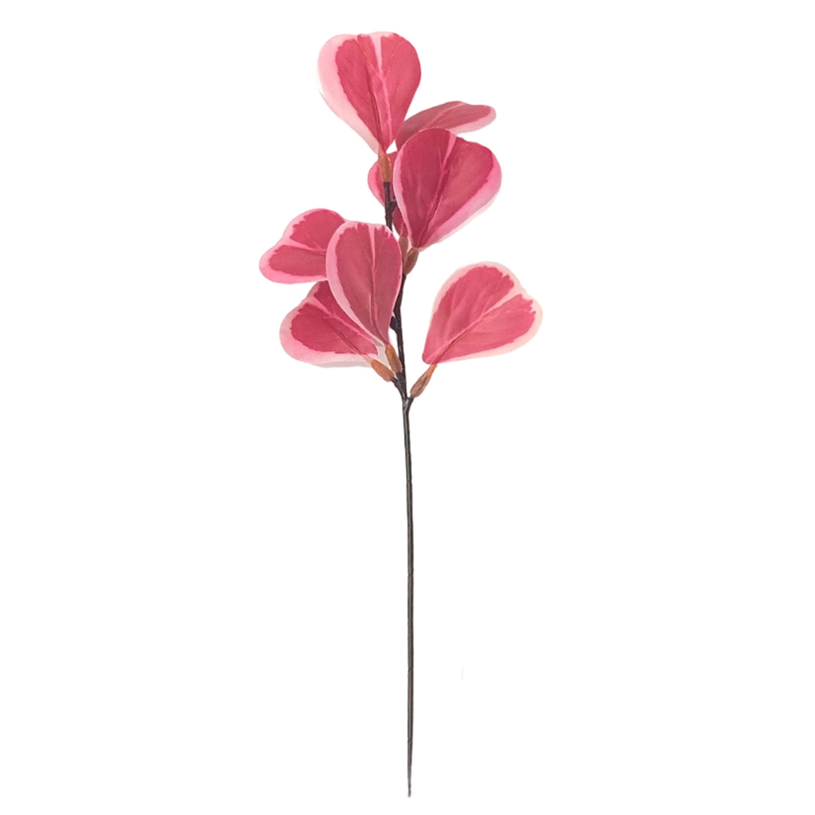 Pink Heart Shaped Artificial Greenery Stems, 10.2 Inch Bendable Faux Branches for Valentine's Day Wedding Centerpiece, Christmas Tree, Home Decor (1 Piece)