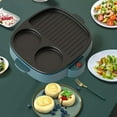 thumbnail image 3 of Electric Omelette Pan Barbecue Pan Electric Cooker Multifunction Non-Stick Hotpot Steamer Steak Frying C US Plug, 3 of 8
