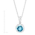 thumbnail image 3 of Luminesse March Birthstone Pendant Necklace in Sterling Silver with Swarovski Crystals, 3 of 4