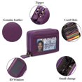 thumbnail image 3 of Small Genuine Leather Wallet for Women, RFID Blocking Credit Card Holder Wallet （purple）, 3 of 6