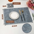 thumbnail image 4 of 4Pcs Leather Placemats with Coasters Rectangle Dual-Sided Unique PU Table Mats Heat Resistant Placemats for Dining 12" x 18", 4 of 8