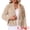 Champagne Gold, variant on DARING DIVA Women's Faux Fur Long Sleeve Open Front Fluffy Jacket XS Champagne Gold