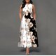 thumbnail image 1 of WAYOFLOVE Ladies Spring Summer Long Dress Women White Sleeveless V-neck Pockets Party Dresses Elegant Print Casual Vintage Dress4XL Gao Jinjia LED, 1 of 2
