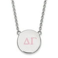thumbnail image 1 of White Sterling Silver necklace Cable Blue Greek Delta Gamma 18 in 19 mm 1.95, 1 of 2