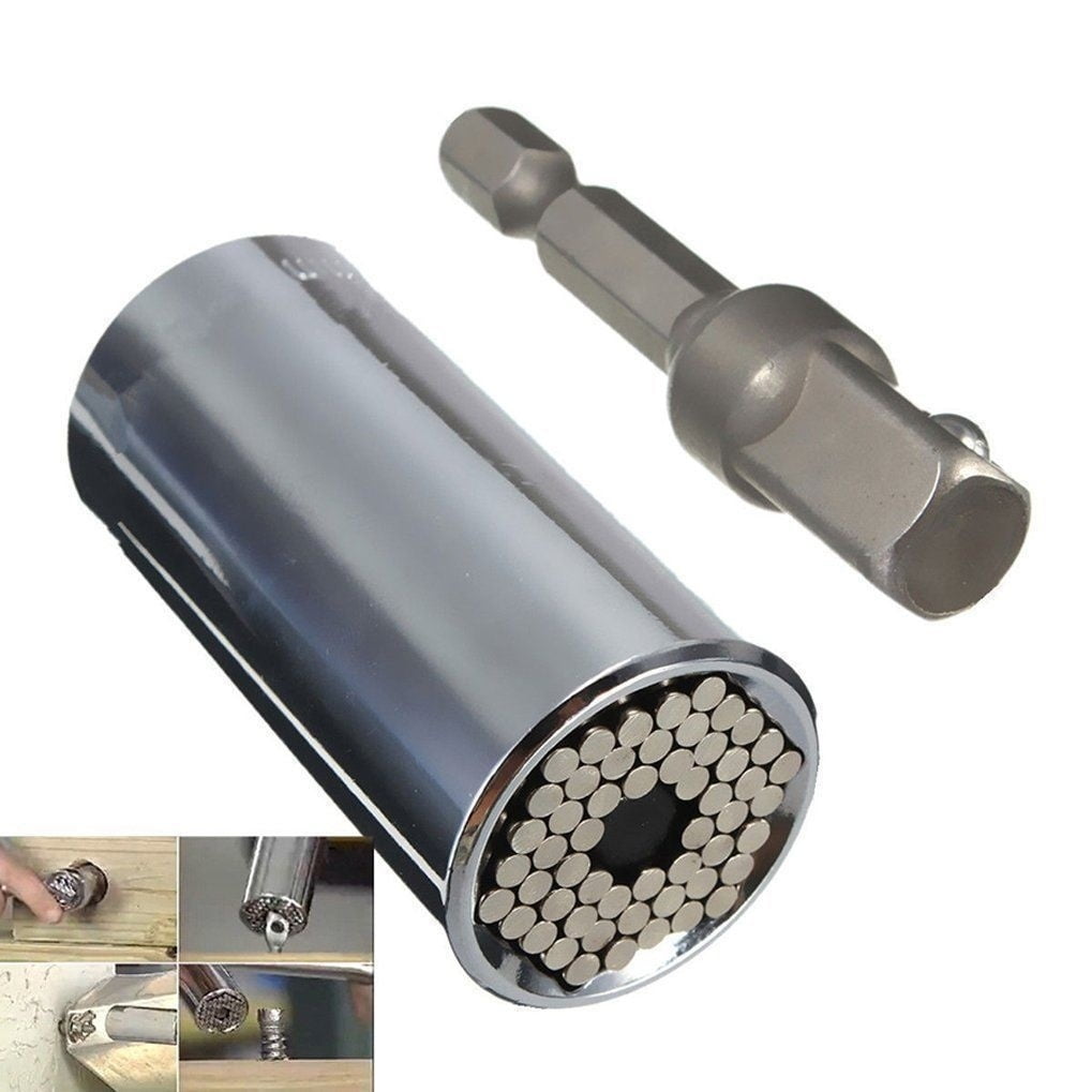 2018 Brand New 2Pcs 7mm-19mm Gator Grip Universal Socket Wrench w/Power Drill Adapter Tools 2018 Brand New 2Pcs 7mm-19mm Gator Grip Universal Socket Wrench w/Power Drill Adapter Tools