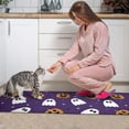 thumbnail image 3 of Halloween Purple Ghosts and Pumpkins Kitchen Rugs Sets Of 2,Anti Fatigue Kitchen Mat Rugs Non Slip Washable,Decorative Kitchen Floor Mats for Kitchen,Sink,Laundry,17"x30"+17"x47", 3 of 7