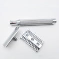 thumbnail image 3 of yeacher Stainless Steel Handle Zinc Alloy Head Single-Edge Safety Razor for Men, Washable Manual Shaving Tool with Secure Grip, 3 of 4