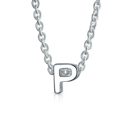 Abc Jewelry Minimalist Tiny Abc Block Letter Alphabet Pendant A-Z Initial Necklace For Women For Teen 925 Sterling Silver ()