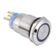 thumbnail image 1 of 19mm 12V Waterproof Stainless Self locking Latching Push Button Switch Green LED, 1 of 3