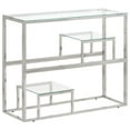 thumbnail image 1 of vidaXL Table Console Argent Acier Inoxydable et Verre Trempé, 1 of 5