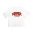 thumbnail image 4 of Top Gun Goose Varsity Women's Boxy Cropped T-Shirt Casual Graphic Tee, 4 of 4
