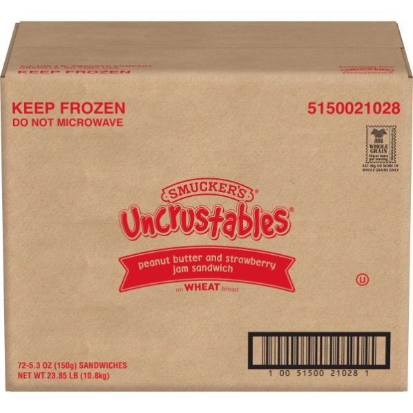 Smuckers Uncrustables Peanut Butter and Strawberry Jam Wheat Bread