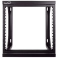thumbnail image 4 of NavePoint 9U Wall Mount IT Open Frame 19 Inch Rack with Swing Out Hinged Gate Black, 4 of 10