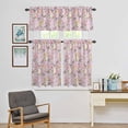 thumbnail image 4 of Kitchen Window Curtains Valance and Tier Set, Spring White Pink Mountain Tea Flowers Rod Pocket Tier Curtain Valance Set, Birds Floral Art Light Filtering Cafe Curtains for Bedroom Living Room, 4 of 9