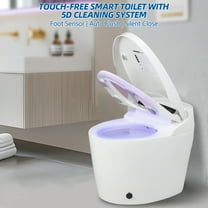 Smart Toilet, Automatic Flush One Piece Bidet Toilet, Electric Tankless Toilets with Heated Seat, Foot Sensor Operation, LED Display, Night Light And Dryer (White)-White,US Plug