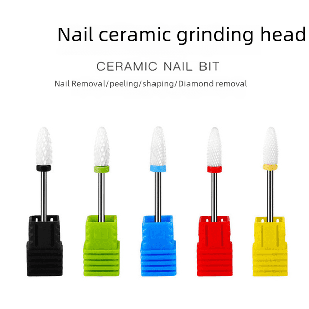 Herramientas para uñas, cabezal de molienda de cerámica con cabezal de maíz para eliminar la piel muerta, máquina pulidora de manicura, universal, no caliente