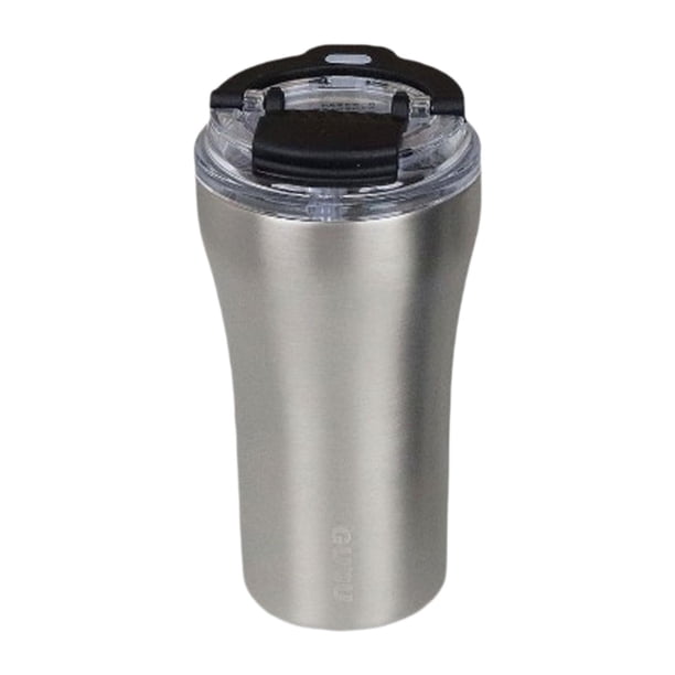 Botella de agua con pantalla de temperatura, taza al vacío, acero inoxidable, aislada Plata