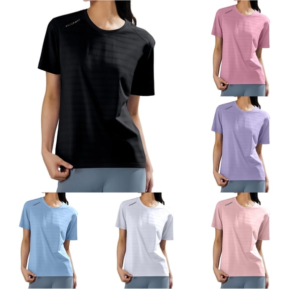 HCYSFG Womens Athletic T Shirts Crewneck Short Sleeve Breathable Workout Design Relaxed Fit Classic Casual Tees Summer Tops