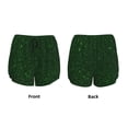 thumbnail image 3 of Hirioo Emerald Green Sparkling for Women's Double Layer Athletic Shorts High-Performance Gym Shorts with Inner Pocket, Elastic Waistband-Large, 3 of 7