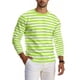 thumbnail image 3 of Ceisia Men's Spring Fall Casual Regular Fit Crew Neck Long Sleeve T-Shirt Multi-Color Striped Cotton-Like Jersey Stretch Fabric Army Green XXXL Gifts, 3 of 6