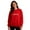 Red, variant on Christmas Womens Hoodies Pullover Crew Neck Long Sleeve Fleece Ugly Pullover Letter Graphic Solid Stretch Blouses Couple Party Shirt Tops