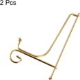 thumbnail image 3 of uxcell Plate Stand for Display, 6 Inch 2Pcs Iron Decorative Plate Holder Metal Easel Folding Display Stand for Photo Picture Frame, Gold, 3 of 5